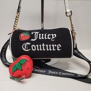 Juicy Couture Sweet N Juicy Apple Mini Barrel Bag with Strawberry Pouch